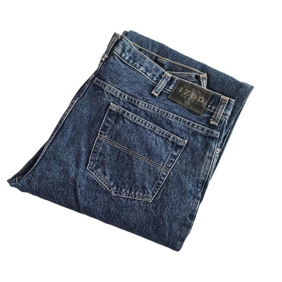 IZOD Jeans Men's 40x32 Blue Denim Classic Fit Waist Dark Wash Vintage Straight - Picture 1 of 15